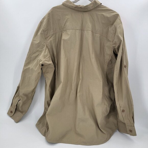 Eddie Bauer Sport Shop Hunting Shirt Mens XXL Shoulder Patches Shirt Brown - Picture 2 of 8